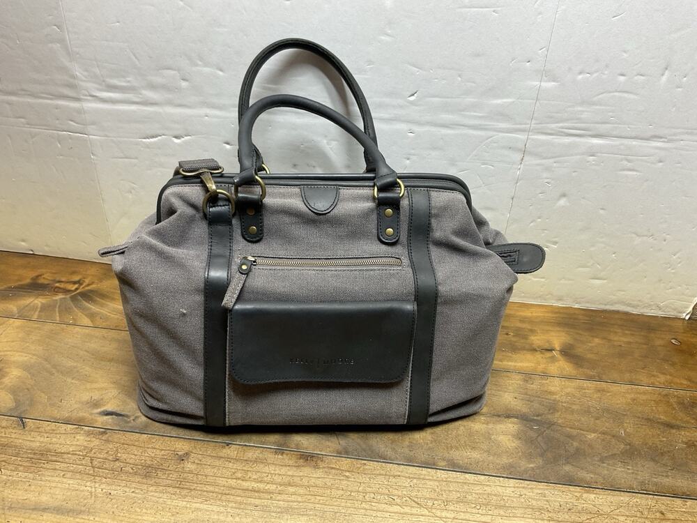 Kelly Moore Jude Camera Bag Gray Canvas Leather with Divider